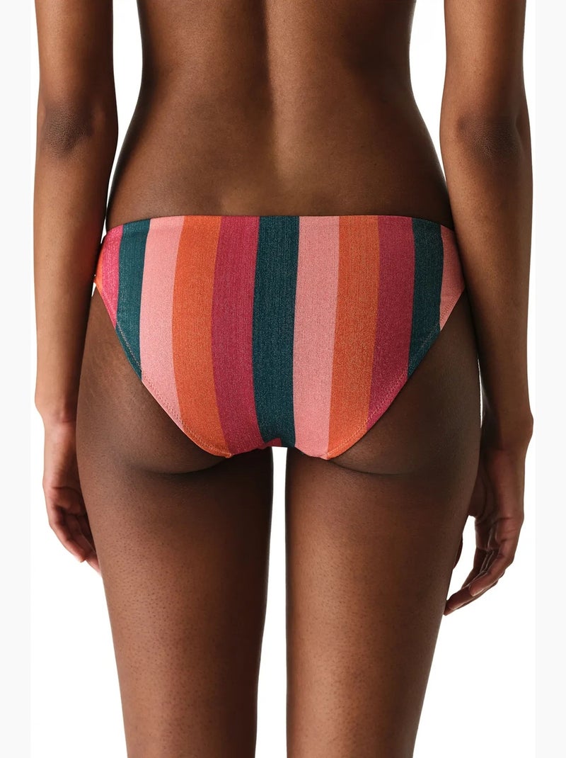 Devin braguita de bikini a rayas con hilo metalizado y talle medio penti Rosa fluo - Kiabi