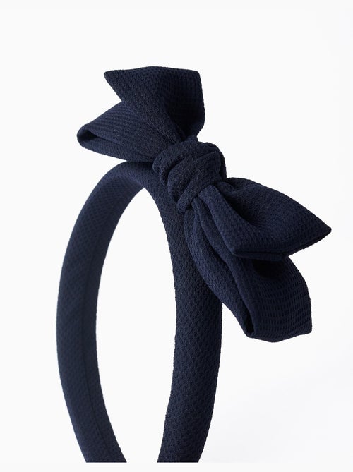 Diadema acolchada con lazo en tela gofre - Kiabi