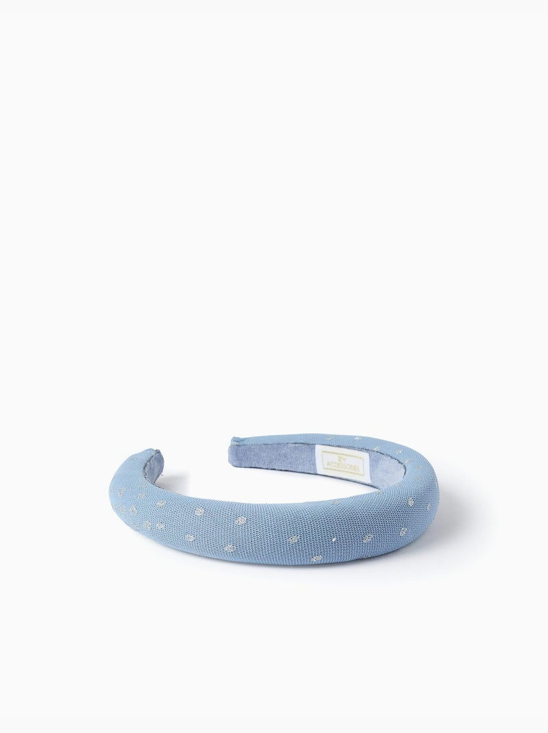 Diadema acolchada de tul con lurex Azul claro - Kiabi