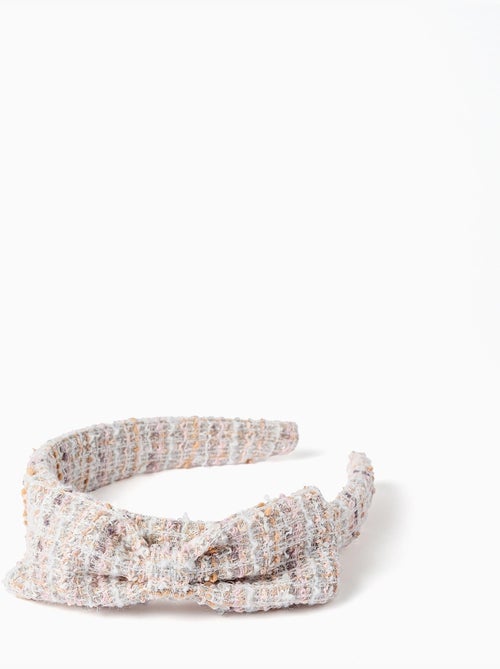Diadema acolchada de tweed con lazo - Kiabi