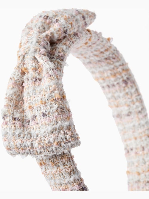 Diadema acolchada de tweed con lazo - Kiabi