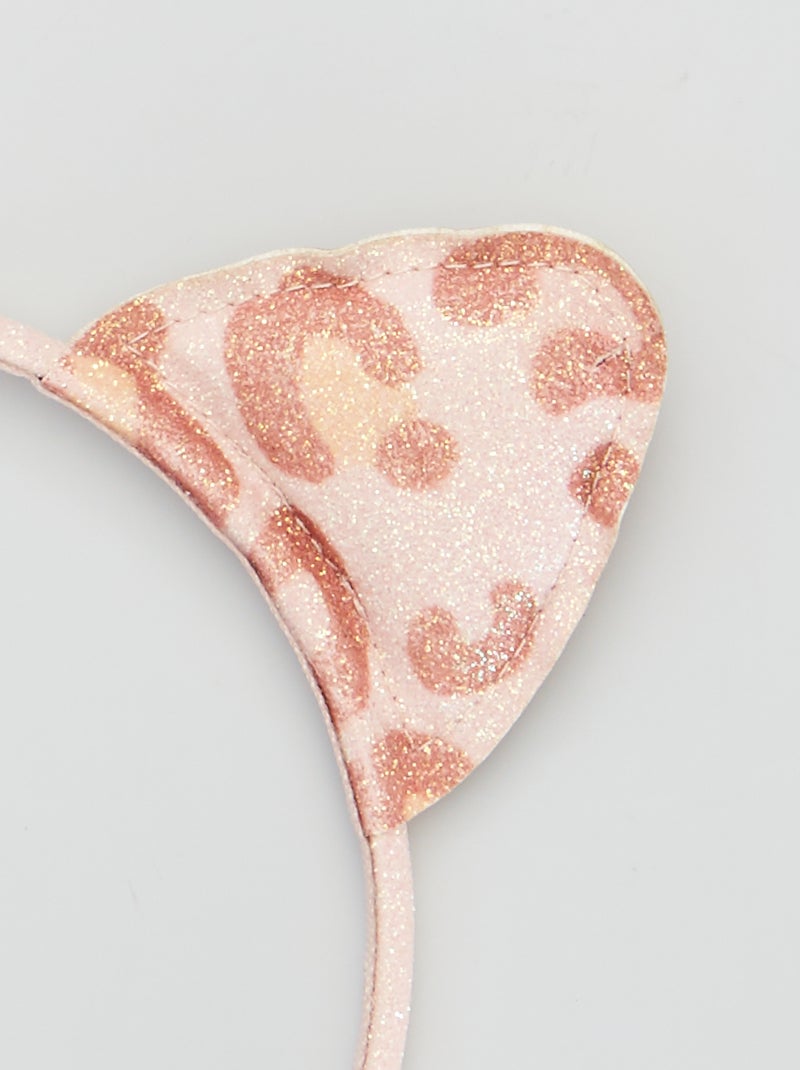 Diadema De Orejas De Leopardo Con Brillo Dorado | Accesorio De Carnaval Y Cosplay Para Mujeres Y Niñas