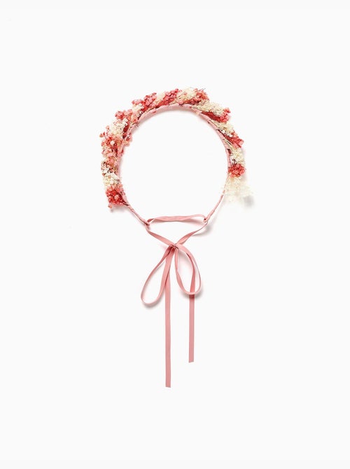 Diadema con aplicación de flores y tiras - Kiabi