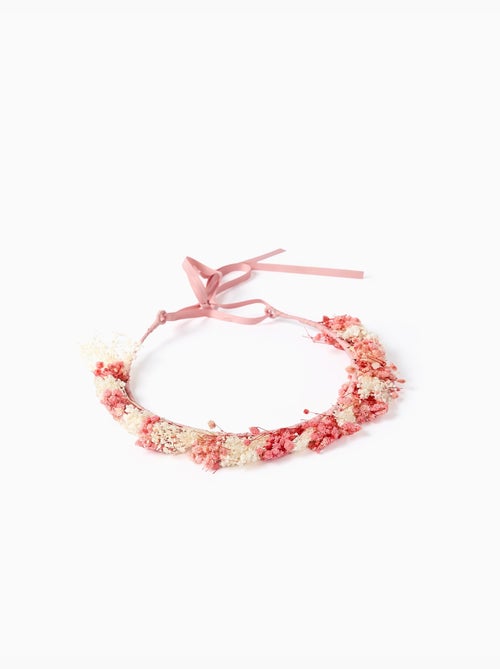 Diadema con aplicación de flores y tiras - Kiabi