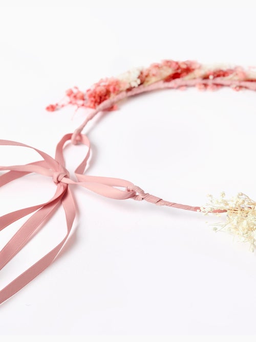 Diadema con aplicación de flores y tiras - Kiabi