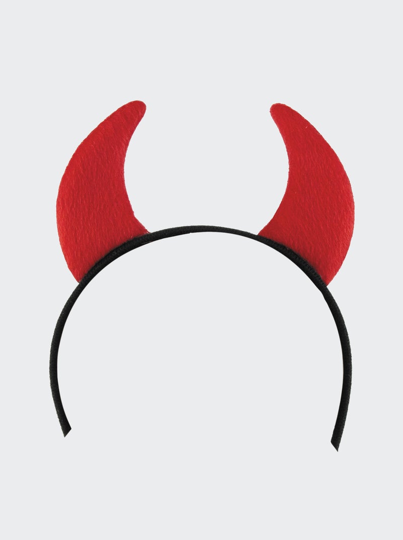 Diadema con cuernos de diablo ROJO - Kiabi