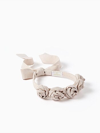 Diadema con flores y tiras
