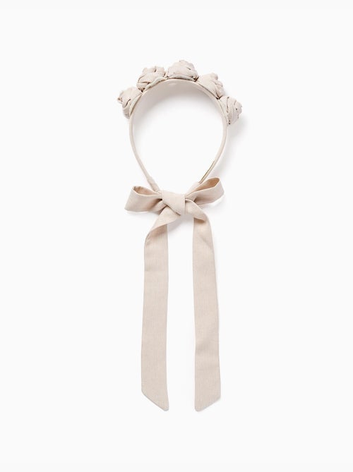 Diadema con flores y tiras - Kiabi
