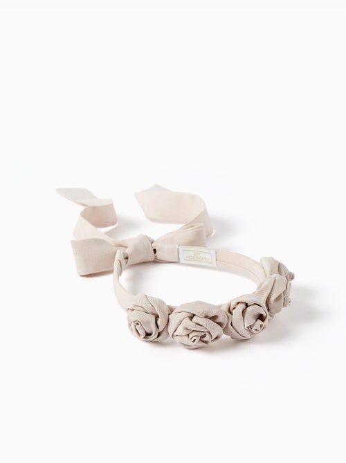 Diadema con flores y tiras - Kiabi