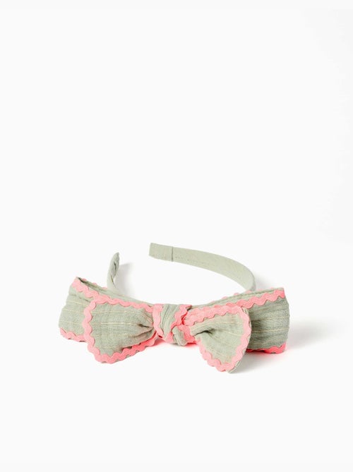 Diadema con lazo y cinta ric rac - Kiabi Diadema con lazo y cinta ric rac - Kiabi