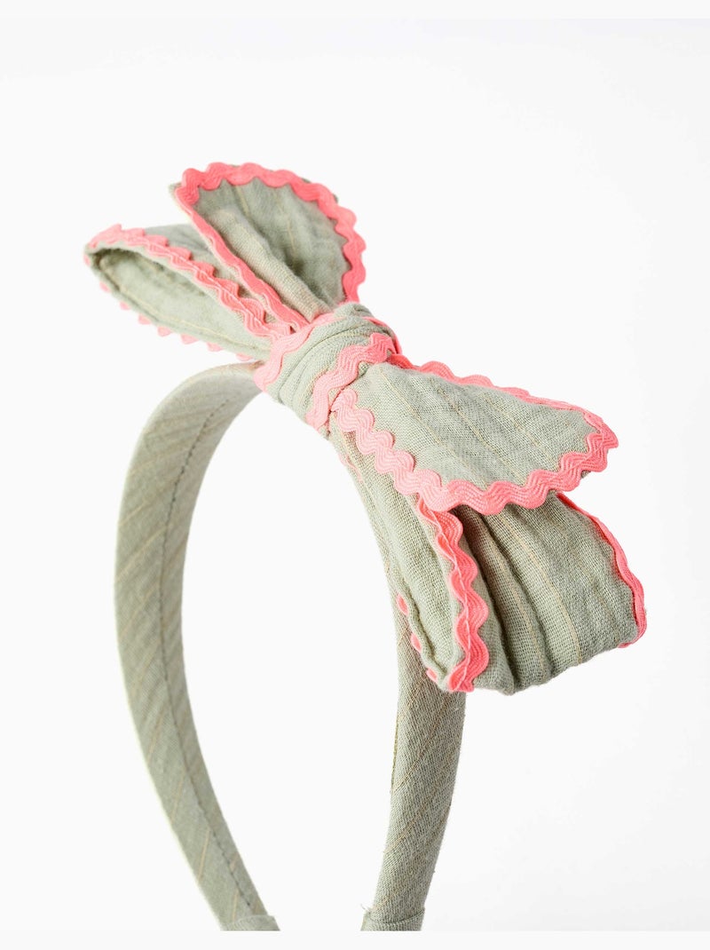 Diadema con lazo y cinta ric rac Multicolor - Kiabi