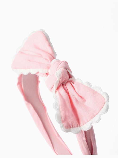 Diadema con lazo y ribete festoneado - Kiabi