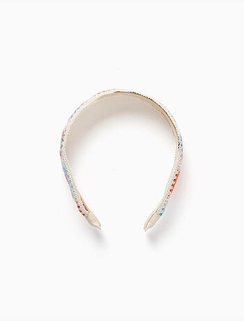 Diadema con motivo floral de ganchillo