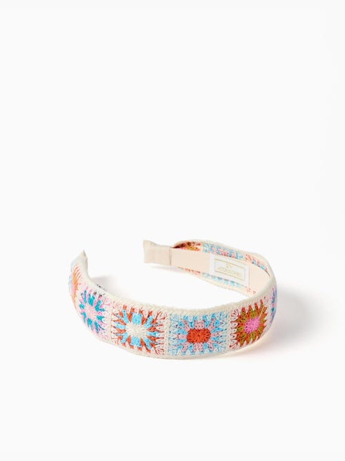 Diadema con motivo floral de ganchillo - Kiabi