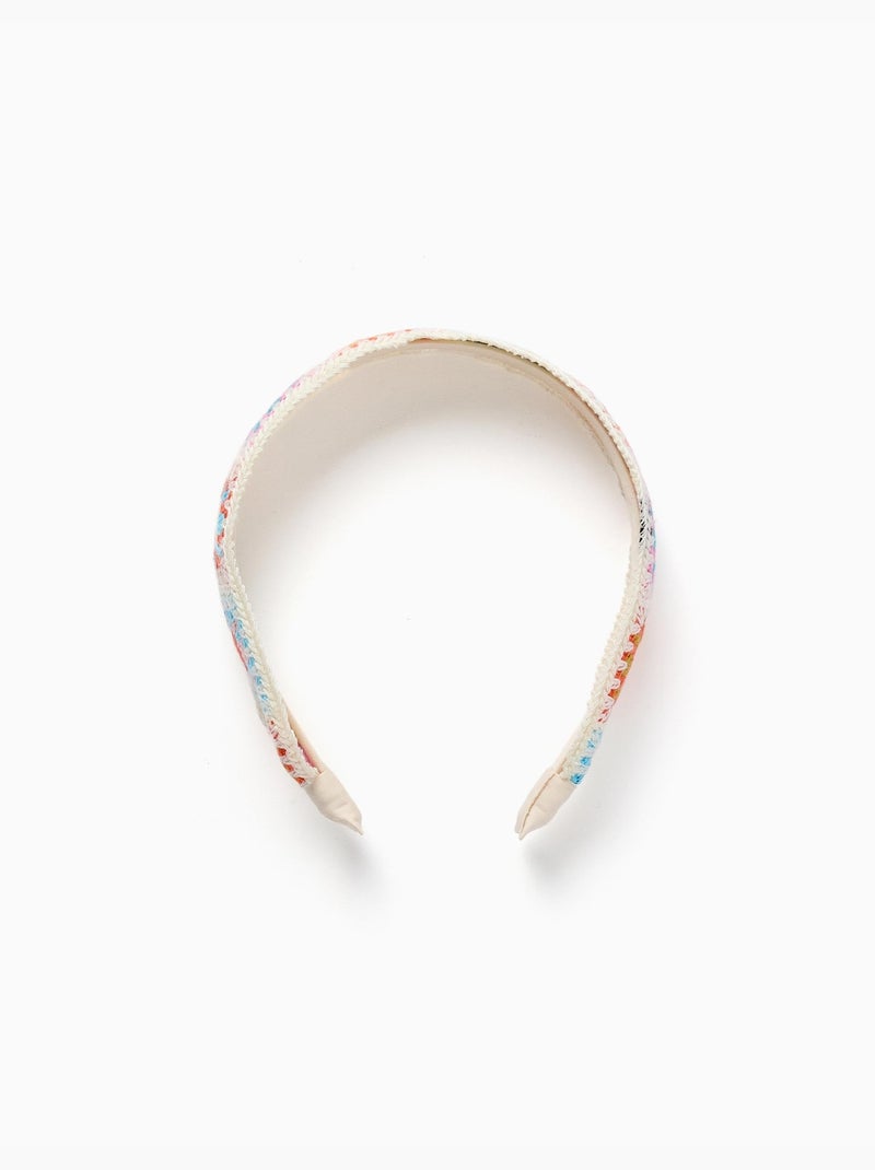 Diadema con motivo floral de ganchillo Blanco - Kiabi