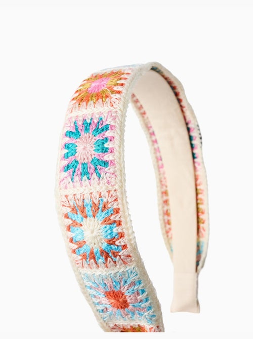 Diadema con motivo floral de ganchillo - Kiabi