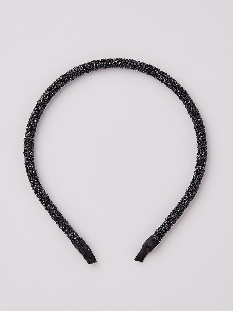 Diadema con strass negro - Kiabi