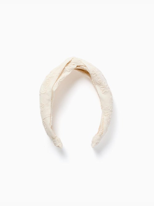 Diadema de algodón con bordado y nudo - Kiabi Diadema de algodón con bordado y nudo - Kiabi