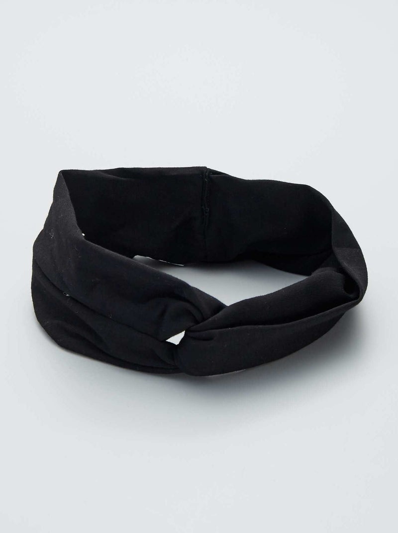 Diadema de algodón negro - Kiabi