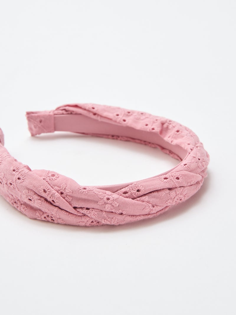 Diadema de bordado inglés Rosa - Kiabi