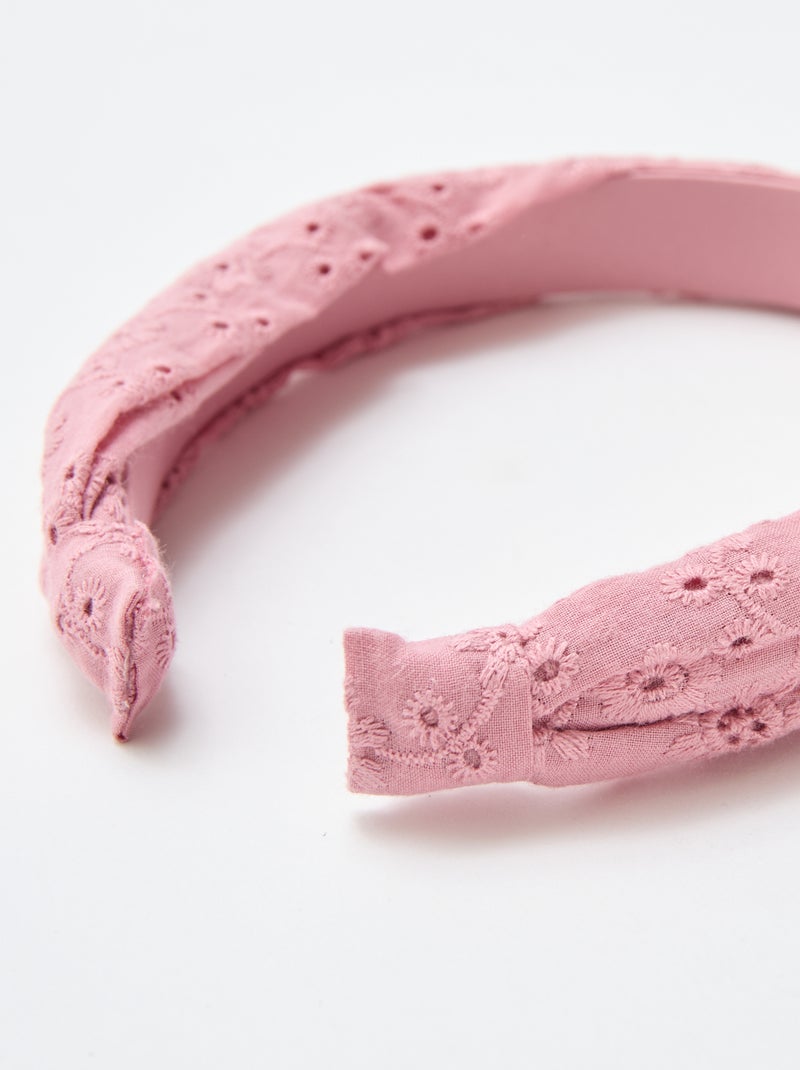 Diadema de bordado inglés Rosa - Kiabi