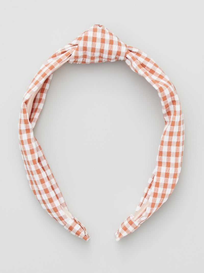 Diadema de cuadros vichy ROJO - Kiabi
