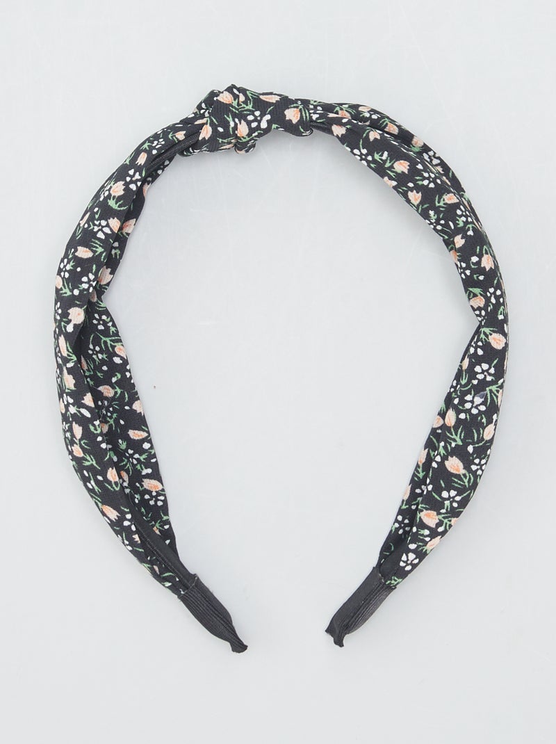 Diadema de 'flores' de tela NEGRO - Kiabi
