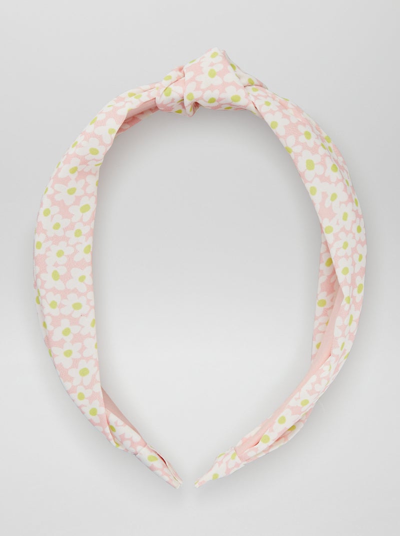 Diadema de 'flores' de tela ROSA - Kiabi