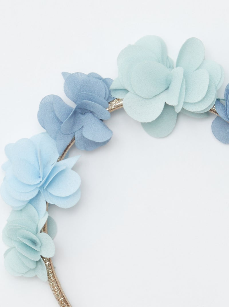 Diadema de flores fiesta AZUL - Kiabi