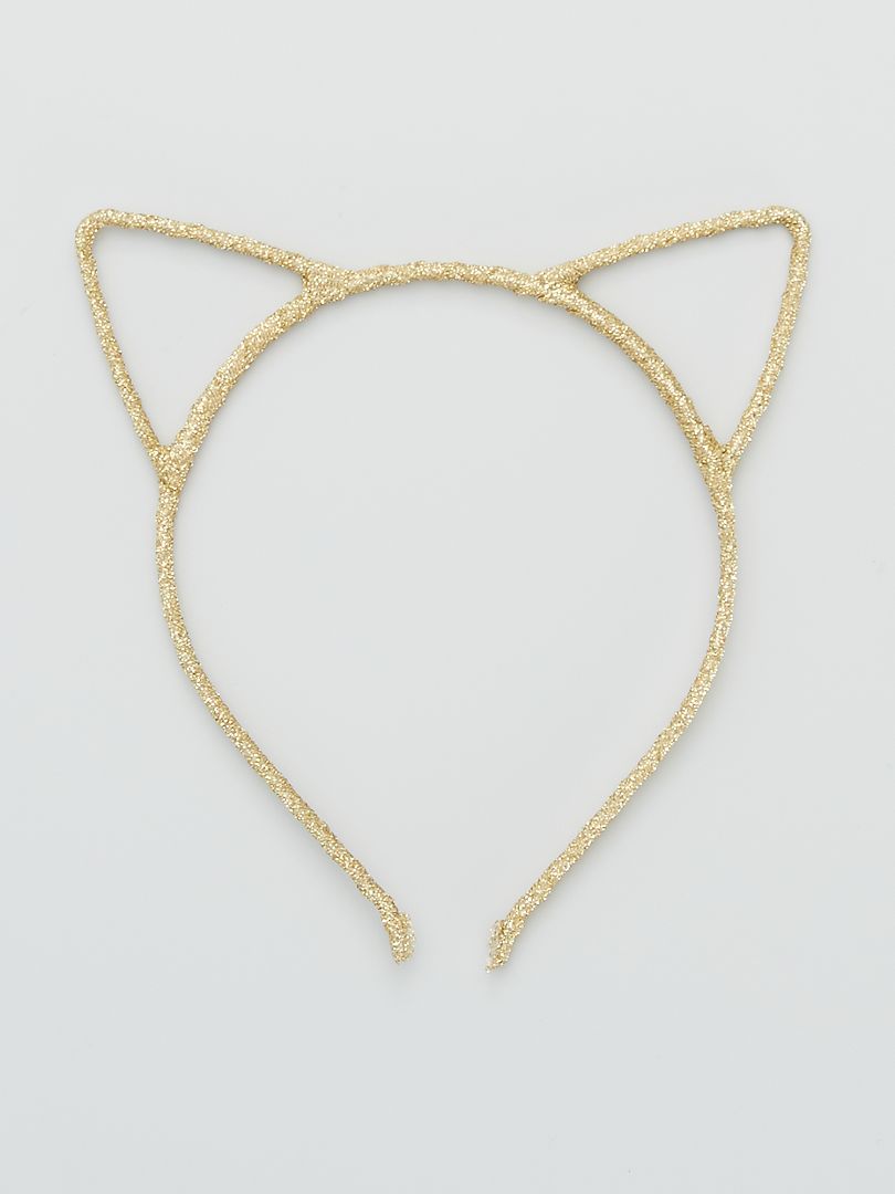 Diadema de 'gato' con brillos dorado - Kiabi
