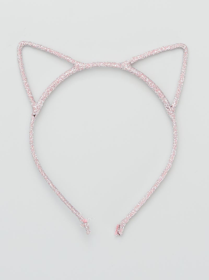 Diadema de 'gato' con brillos rosa - Kiabi