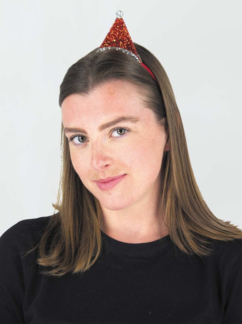 Diadema de 'gorro de Navidad' con brillos ROJO - Kiabi