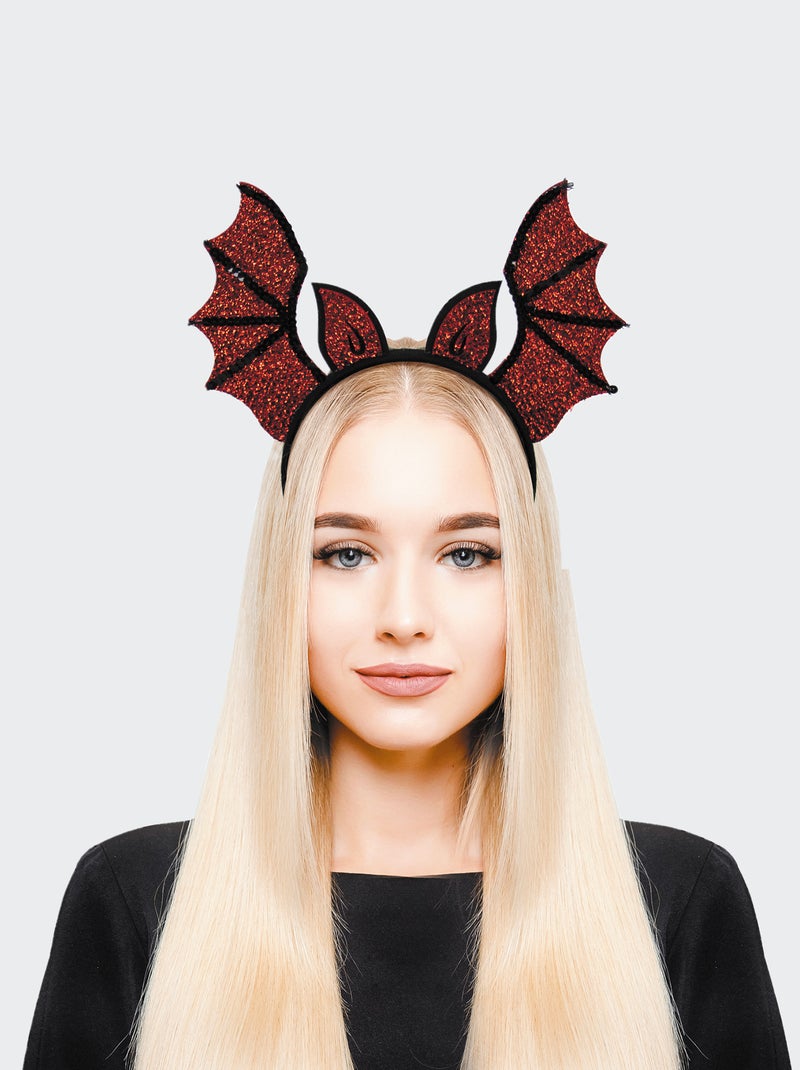 Diadema de murciélago rojo/negro - Kiabi