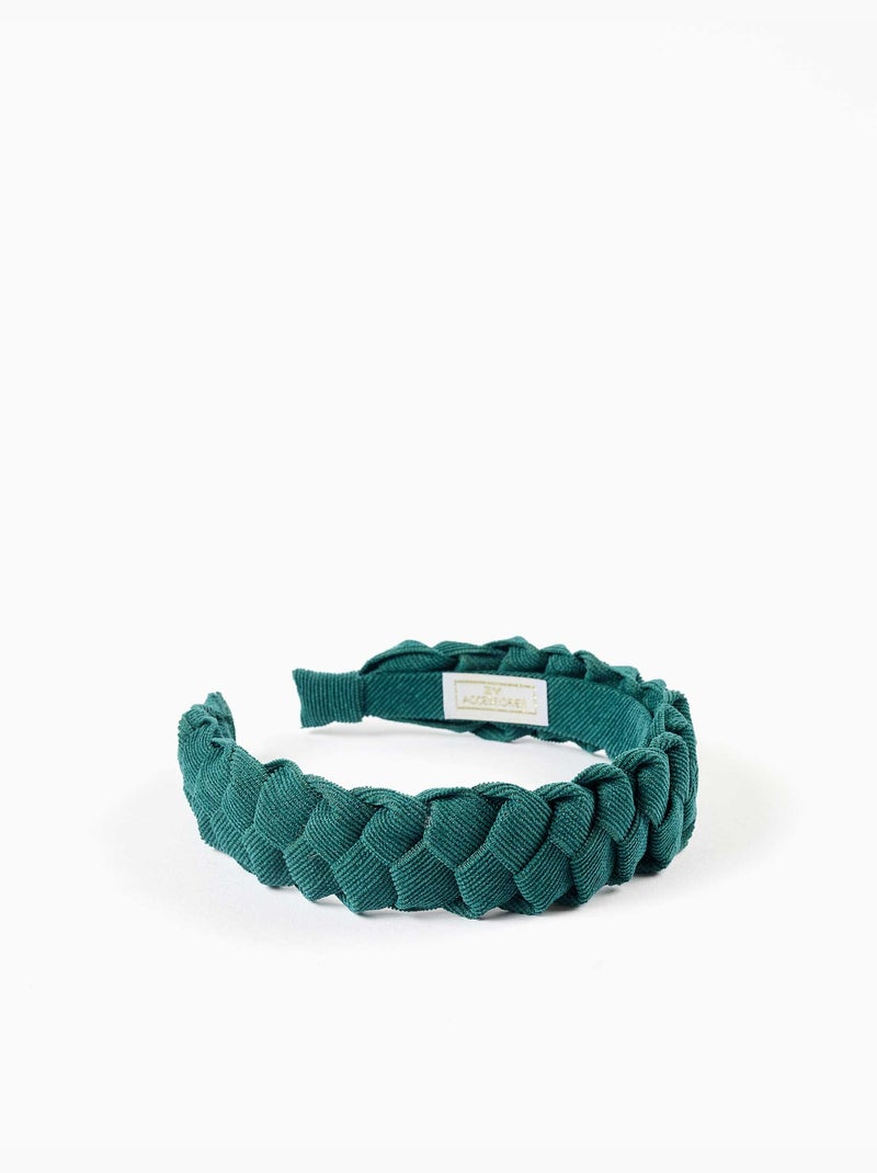 Diadema de pana trenzada Verde oscuro - Kiabi