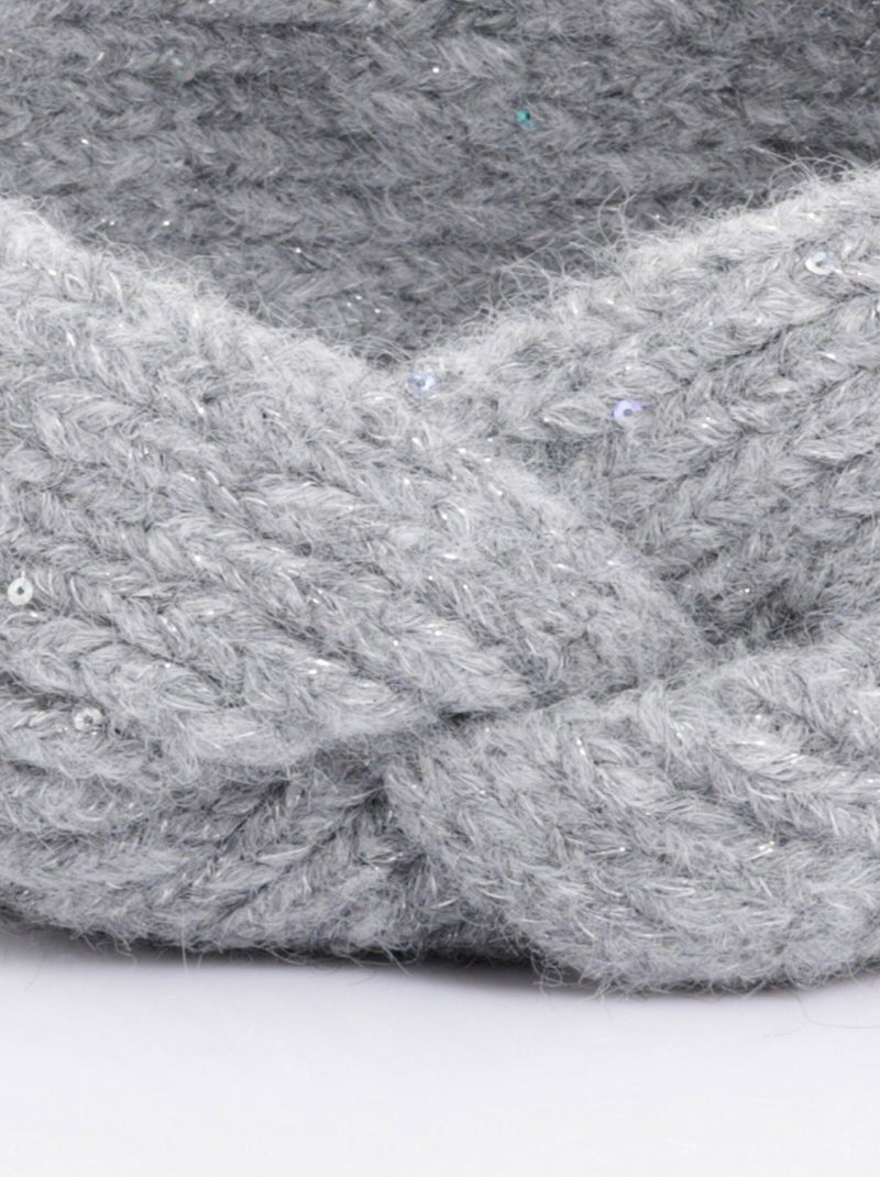 Diadema de punto cálida y brillante con lentejuelas - AFIBEL Gris - Kiabi