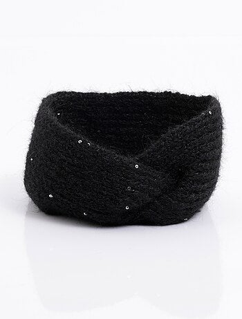 Diadema de punto cálida y brillante con lentejuelas - AFIBEL