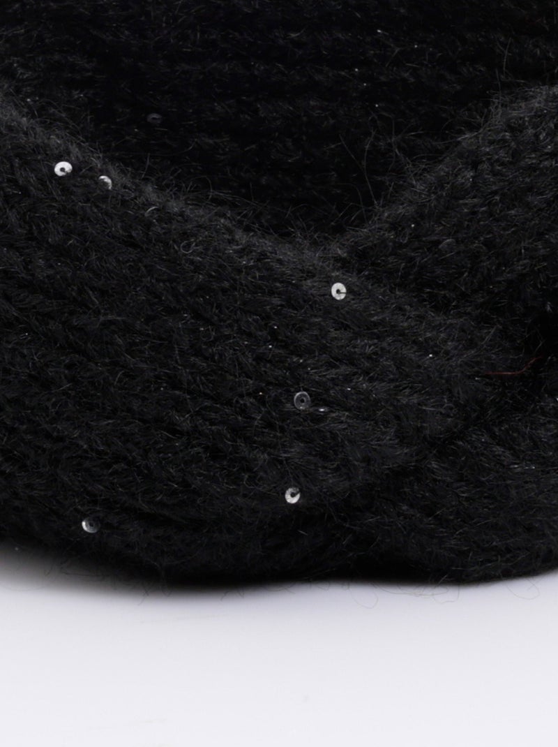 Diadema de punto cálida y brillante con lentejuelas - AFIBEL Negro - Kiabi