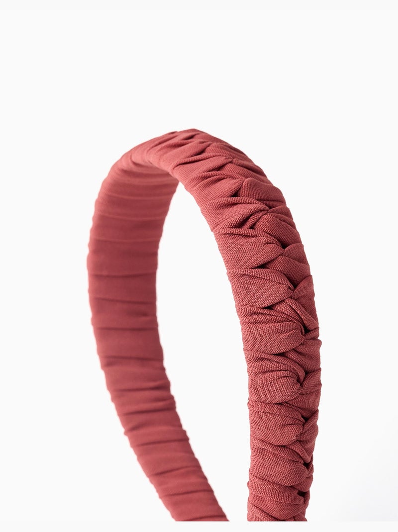 Diadema de tela trenzada Rosa - Kiabi
