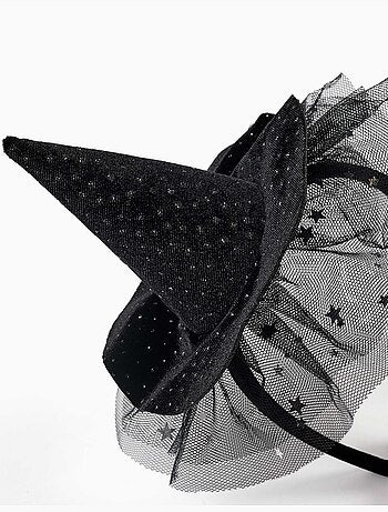 Diadema de terciopelo con sombrero de bruja