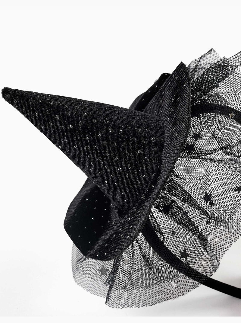 Diadema de terciopelo con sombrero de bruja Negro Negro - Kiabi