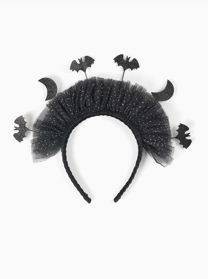 Diadema de tul con lunas y murciélagos Negro Negro - Kiabi