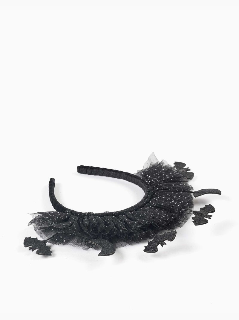 Diadema de tul con lunas y murciélagos Negro Negro - Kiabi