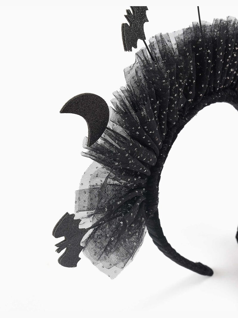 Diadema de tul con lunas y murciélagos Negro Negro - Kiabi