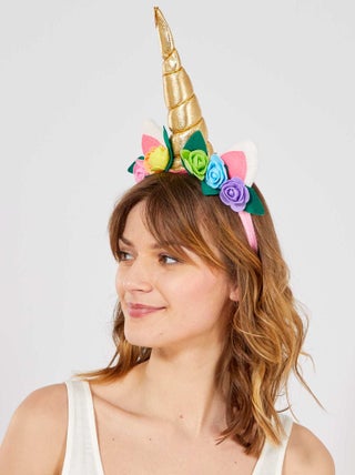 Diadema de unicornio con flores