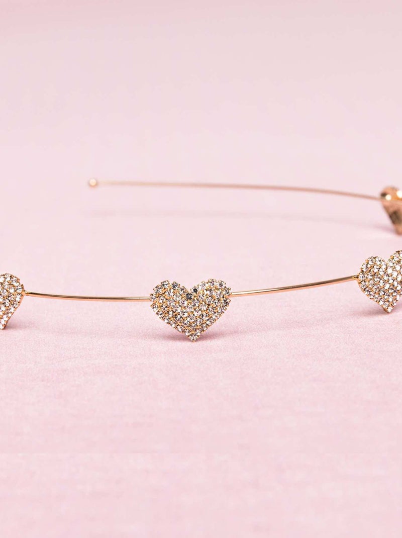 Diadema di cabeza niña corazones strass | Great Pretenders Rosa - Kiabi
