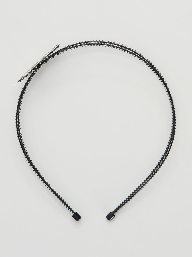 Diadema doble con strass NEGRO - Kiabi