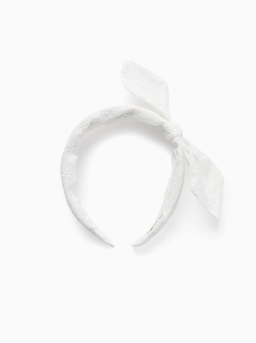 Diadema en bordado inglés con lazo - Kiabi