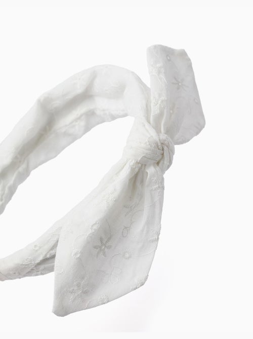 Diadema en bordado inglés con lazo - Kiabi