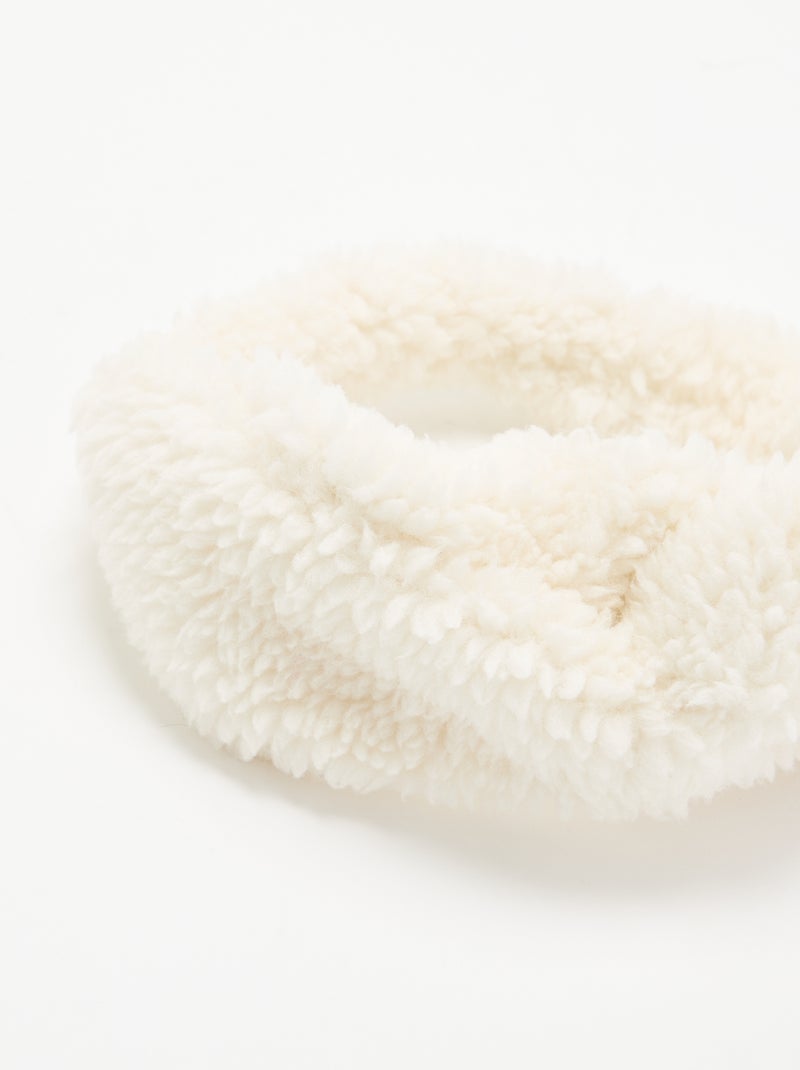 Diadema para el pelo efecto borreguito Blanco - Kiabi