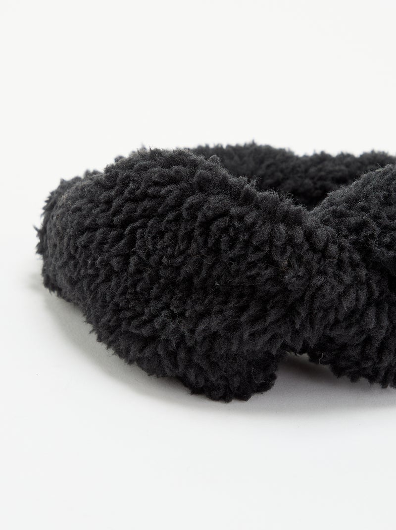 Diadema para el pelo efecto borreguito Negro - Kiabi